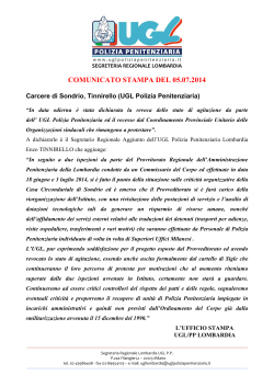 C.C. SONDRIO - comunicato stampa UGL del 05_07_2014