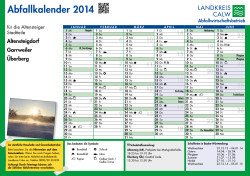 Abfallkalender 2014 - AWG Abfallwirtschaft Landkreis Calw