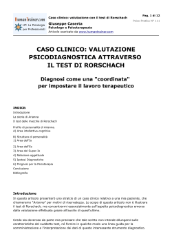 caso clinico: valutazione psicodiagnostica