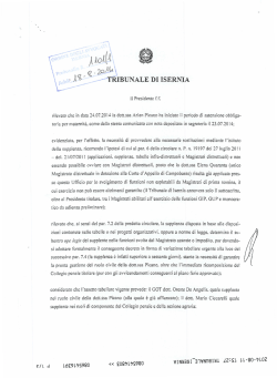 IBUNALE DI ISERNIA - Ordine degli Avvocati di ISERNIA