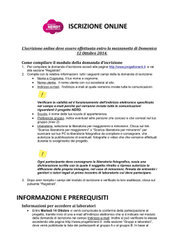 ISCRIZIONE ONLINE