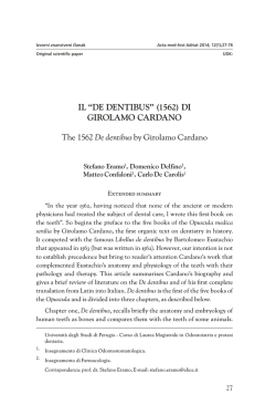 IL &ldquo;DE DENTIBUS&rdquo; (1562) DI GIROLAMO CARDANO