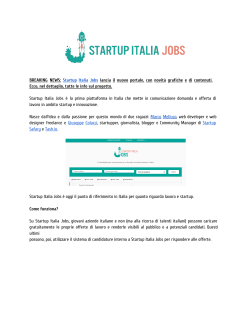 PressRelease - Startup Italia Jobs