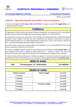 Circolare Coppa Italia Over 60 2014 1a Fase