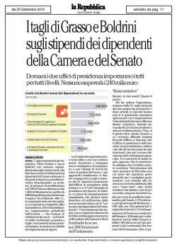 I tagli di Grasso e Boldrini sugli stipendi dei