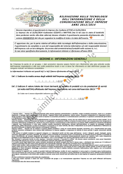 Fac-simile del questionario