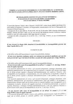Dichiarazione del Segretario Comunale Dr.Borruso Valerio