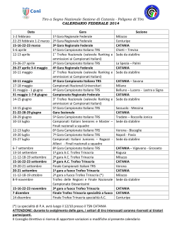 Il calendario sportivo 2014