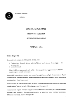 COMITATO PORTUALE - Autorità Portuale di Catania