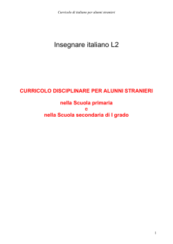 curricolo disciplinare italiano L2 - Istituto Comprensivo Statale di