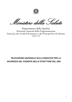 rilevazione nazionale sulle iniziative per la sicurezza del pazient