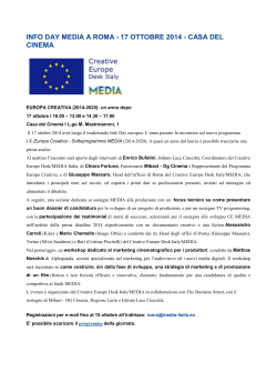 info day media a roma - 17 ottobre 2014 - casa del cinema