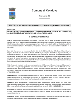 Delibera del Consiglio comunale di Condove