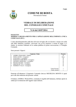 Delibera Consiglio Comunale modifica