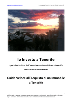 Io Investo a Tene Io Investo a Tenerife to a Tenerife