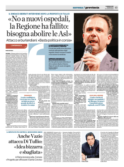 il sindaco berruti interviene dopo la proposta di tullio