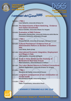i seminari si terranno alle ore 12,30