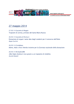 Rassegna 27 Maggio 2014 - Trapianti
