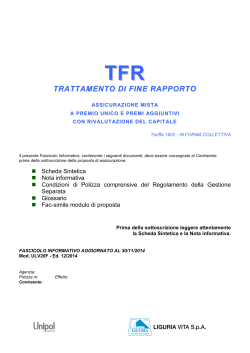 Fascicolo informativo TFR