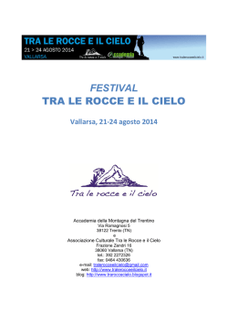 Il programma del Festival - Tra le rocce e il cielo