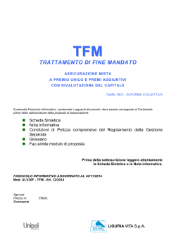 Fascicolo informativo TFM