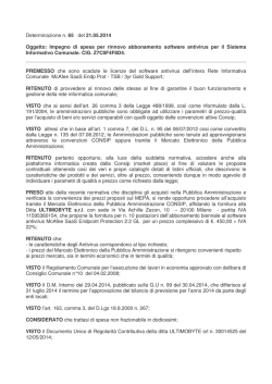 Impegno di spesa per rinnovo abbonamento software antivirus per il