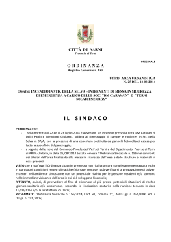 Ordinanza sindacale n.169 del 13.08.2014