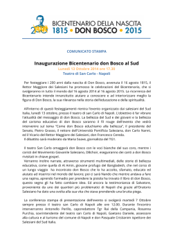 Inaugurazione Bicentenario don Bosco al Sud