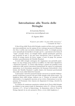Introduzione alla Teoria delle Stringhe di Lucrezia