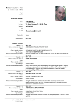 FORMATO EUROPEO PER IL CURRICULUM VITAE