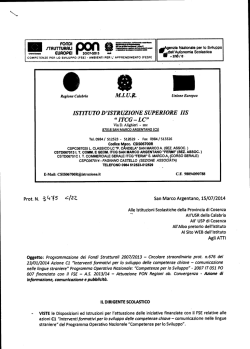 Avviso di pubblicazione bando PON FSE C1
