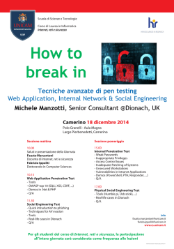 How to break in - Tecniche avanzate di pen testing