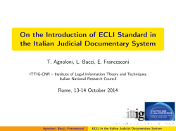 On the Introduction of ECLI Standard in the Italian Judicial