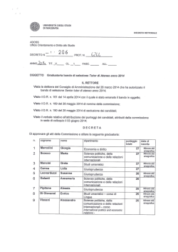 Graduatoria - Universit&agrave; degli Studi di Macerata