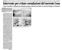 Intervento per evitare esondazioni del torrente