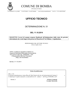 DET. UFF. TEC. n. 51 del 11/10/2014. OGGETTO