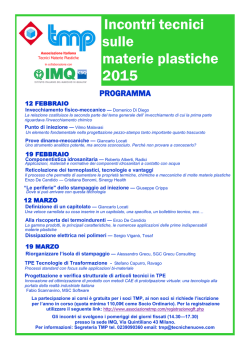 Incontri tecnici sulle materie plastiche 2015