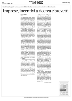 Imprese, incentivi a ricerca e brevetti