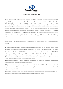COMUNICATO STAMPA - Dmail Group Spa