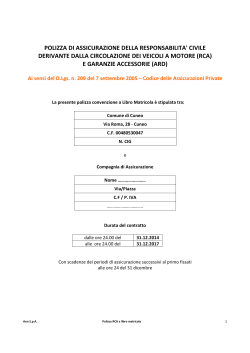 Capitolato Polizza RCA Libro Matricola - Comune di Cuneo 7-8-2014