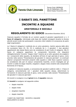 I SABATI DEL PANETTONE INCONTRI A SQUADRE