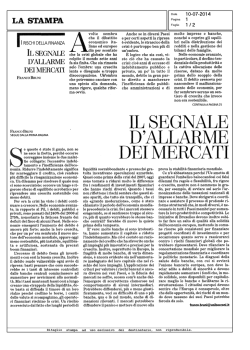 Il segnale di allarme dei mercati