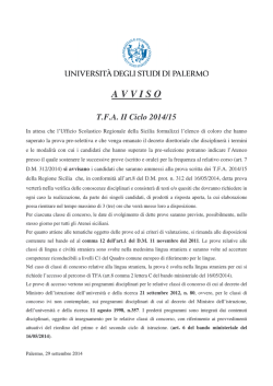 1. AVVISO TFA II CICLO prove scritte