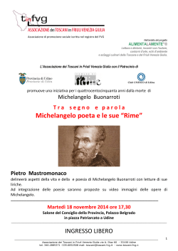 Michelangelo poeta e le sue “Rime”