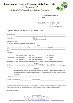 Domanda di ammissione al Consorzio