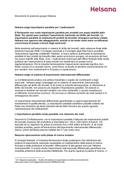Helsana indica la via per uscire dal vicolo cieco (PDF, 74KB)