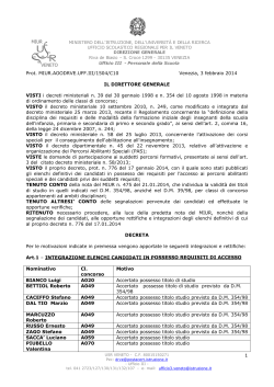 Decreto dg del 3 febbraio 2014 pdf - Ufficio Scolastico Regionale