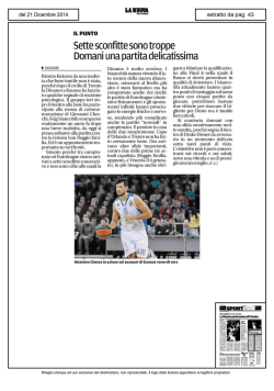 Domani partita delicatissima