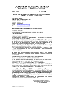 Esito - Comune di Rossano Veneto