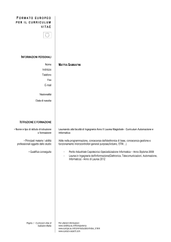 mattia sabbatini - Ingegneria - Università degli Studi di Ferrara